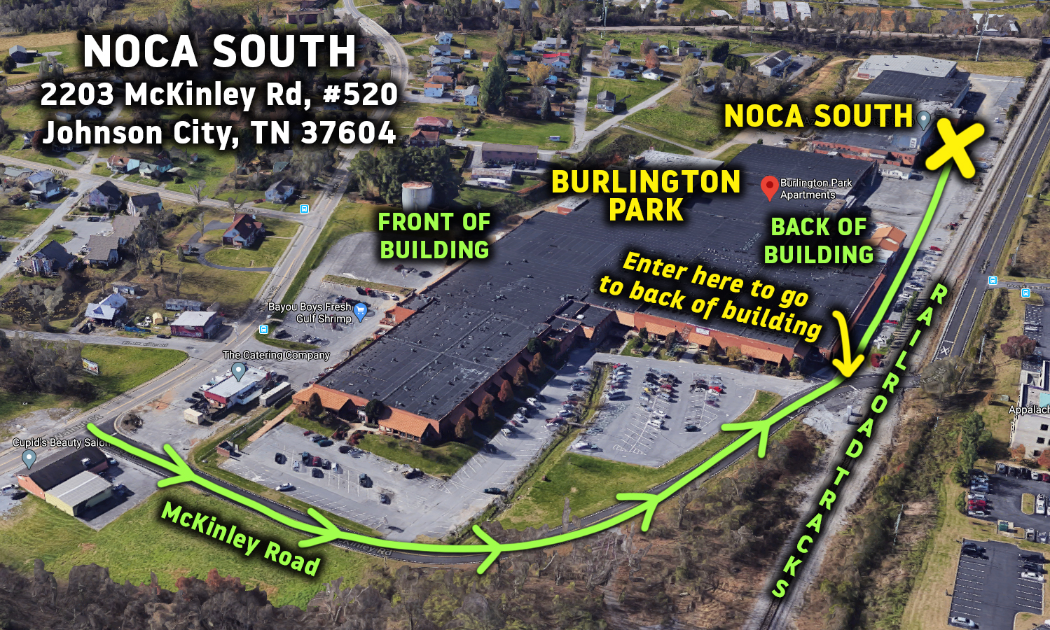 Map to NOCA South